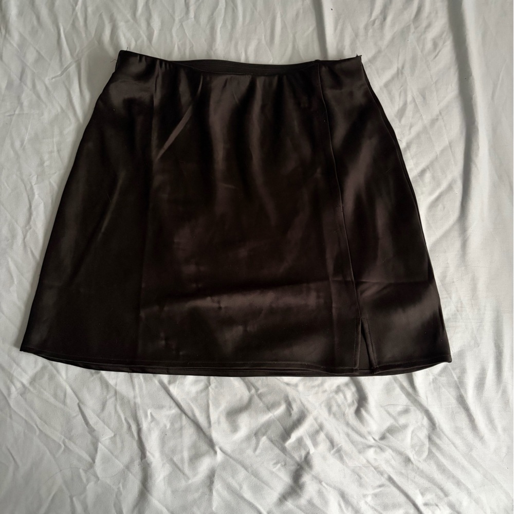 Satin Black Mini Skirt